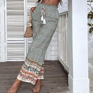 NWT Floral & Paisley Print | Paperbag Waist Wide Leg Pants